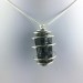 Pendant Black TOURMALINE Hand Made on Silver Plated Spiral Gift Idea-1