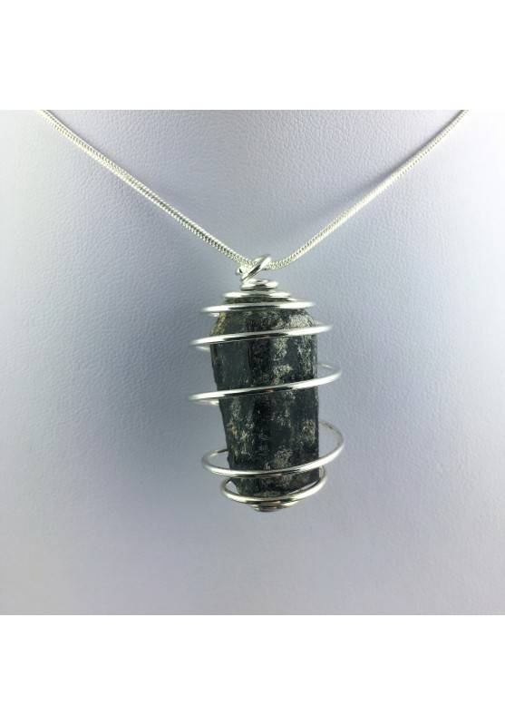 Pendant Black TOURMALINE - TAURUS GEMINI LIBRA Zodiac Plated Silver A+-1