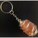 Rough Opal Keychain Keyring - CAPRICORN LIBRA Zodiac Silver Plated Spiral-1