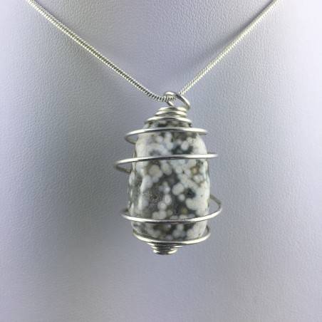 Ciondolo DIASPRO OCEANICO ORBICOLARE - LEONE GEMELLI PESCI Zodiaco Argento A+-4