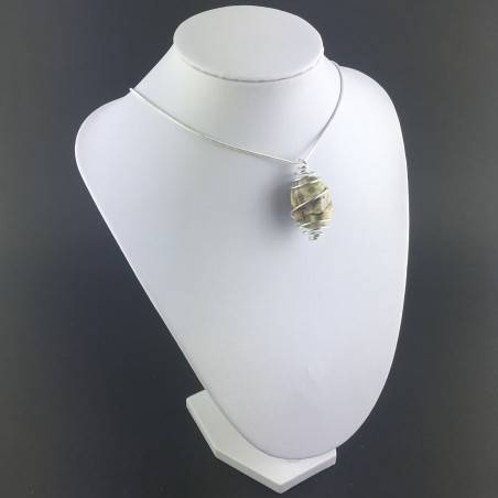Ciondolo DIASPRO OCEANICO ORBICOLARE - LEONE GEMELLI PESCI Zodiaco Argento A+-9