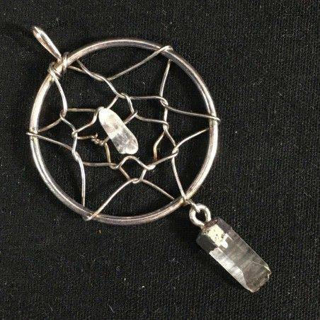 Pendant Special Hyaline Quartz Point Dreamcatcher Necklace Crystal Healing A+-1