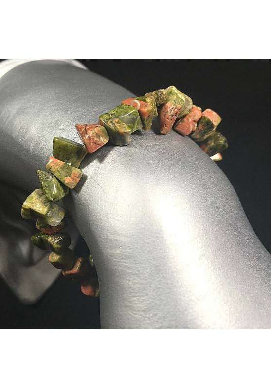Bracciale in Chips di UNAKITE Qualità Braccialetto Cristalloterapia Chakra A+-1