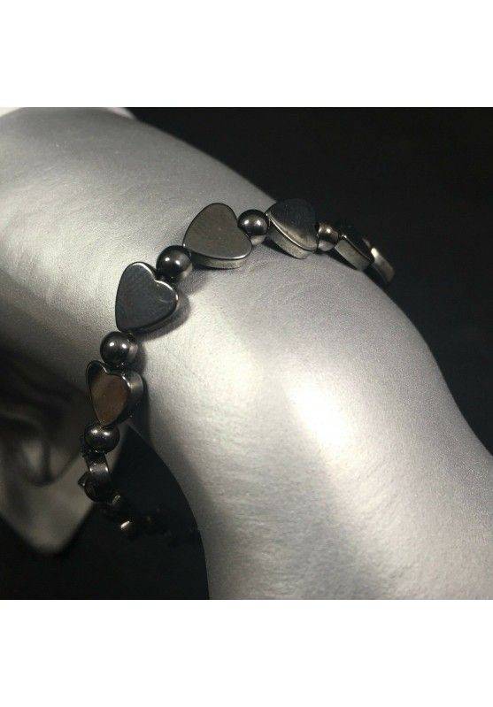 Bracciale a Cuori di EMATITE MAGNETICA Braccialetto Cristalloterapia Chakra A+-1