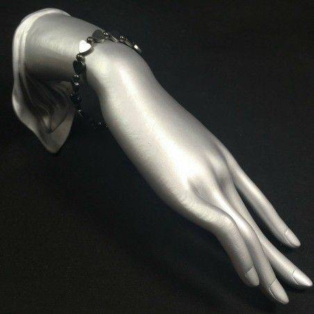 Bracelet in MAGNETIC HHEMATITE Hearts Crystal Healing Chakra A+-2