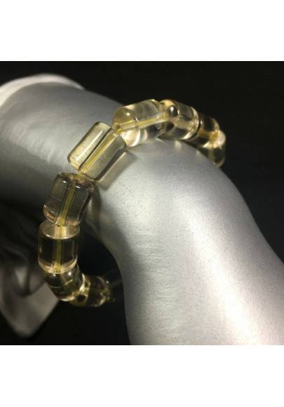 Bracciale in QUARZO RUTILATO Braccialetto Cristalloterapia Gemelli Vergine Reiki-1