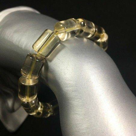 Bracciale in QUARZO RUTILATO Braccialetto Cristalloterapia Gemelli Vergine Reiki-1