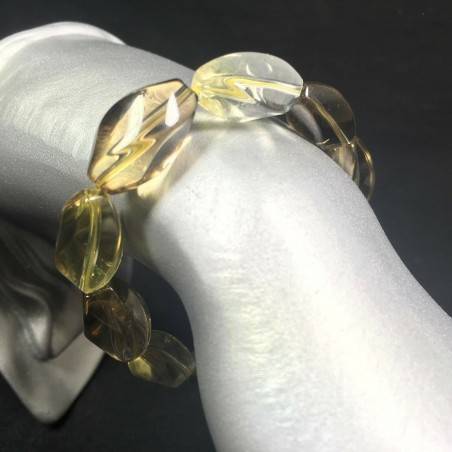 Bracciale in QUARZO Fumè e QUARZO CITRINO Braccialetto Vergine Ariete Gemelli A+-2