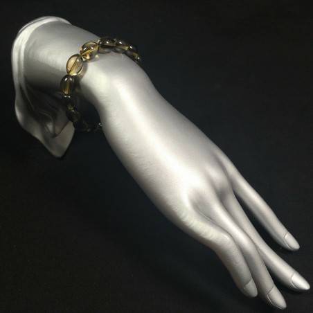 Bracciale in QUARZO Fumè Braccialetto Minerali Capricorno Sagittario Zodiaco A+-3