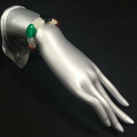Pulsera en ÁGATA Mezclada Pulsera Minerales Cristaloterapia CÁNCER TAURO A+-2
