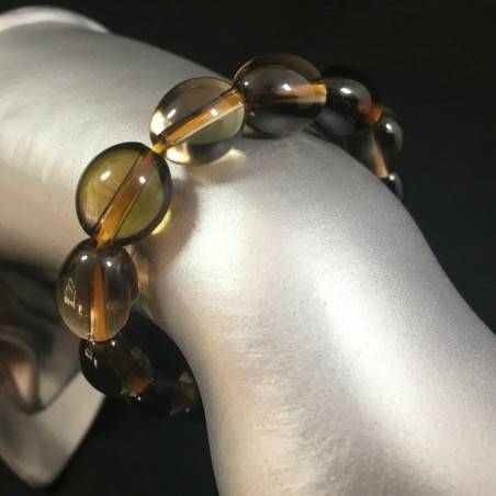 Bracciale in QUARZO Fumè Braccialetto Minerali Cristalloterapia Chakra Reiki A+-1