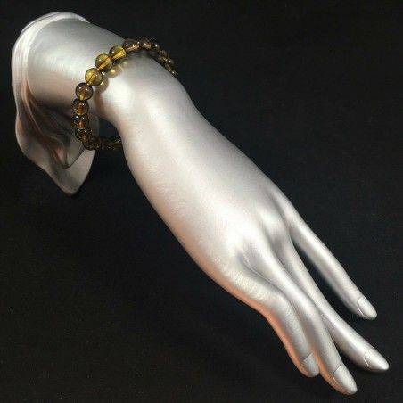 Pulsera ESFERAS de CUARZO Ahumado Pulsera Color Cristaloterapia Chakra A+-2