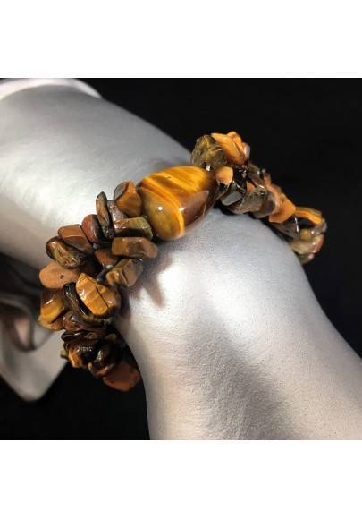 Bracciale Scaglie di OCCHIO DI TIGRE con BURATTATO Braccialetto Donna Regalo Zen-1