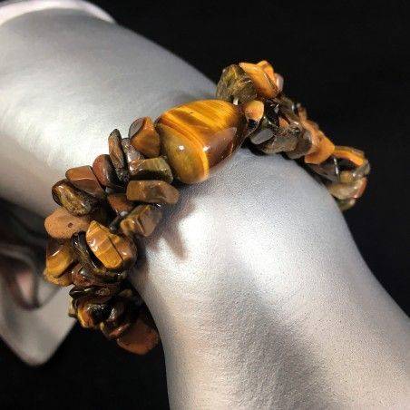 Bracciale Scaglie di OCCHIO DI TIGRE con BURATTATO Braccialetto Donna Regalo Zen-1
