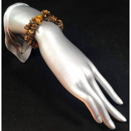 Bracciale Scaglie di OCCHIO DI TIGRE con BURATTATO Braccialetto Donna Regalo Zen-2