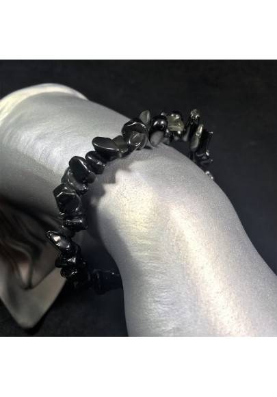 Pulsera en Chip de ONIX NEGRO Color Pulsera Cristaloterapia Chakra A+-1