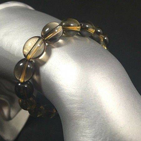 Smoked QUARTZ whit CITRINE QUARTZ Bracelet Crystal Healing Reiki Zen A+-1
