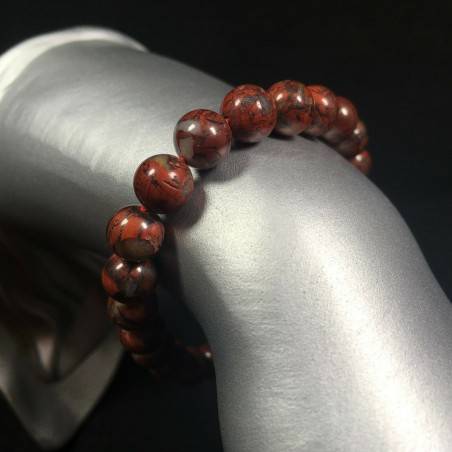 Bracelet Mala Tibétain dans JASPE Bréchique Rouge POISSON JUMEAU LION Zodeaco-2