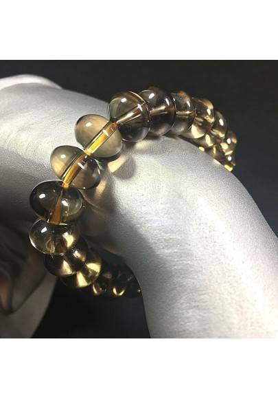 Pulsera de CUARZO Ahumado CAPRICORNIO SAGITARIO Cristaloterapia Chakra Reiki A+-1