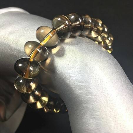 Pulsera de CUARZO Ahumado CAPRICORNIO SAGITARIO Cristaloterapia Chakra Reiki A+-1