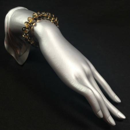 Pulsera de CUARZO Ahumado CAPRICORNIO SAGITARIO Cristaloterapia Chakra Reiki A+-2