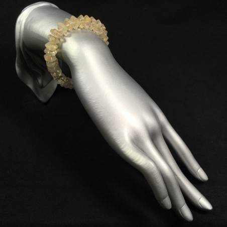 Bracciale QUARZO RUTILATO Sfaccettato Braccialetto Cristalloterapia Chakra A+-3