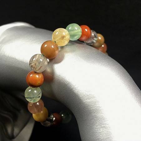 Bracelet Quartz RUTILÉ LODOLITE Cornaline BRACELET Cristal thérapie Reiki-1