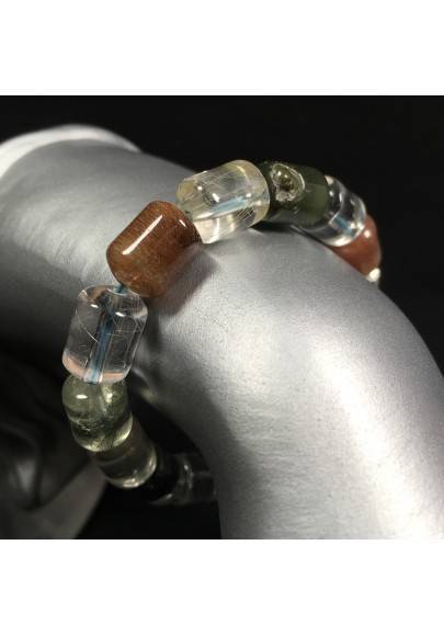 Rutilated Quartz Carnelian & LODOLITE Quartz Bracelet Crystal Healing Zen A+-1