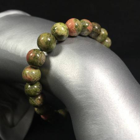 Bracelet Mala Tibétain dans JASPE UNAKITE Cristal thérapie SCORPION Zodeaco A+-1