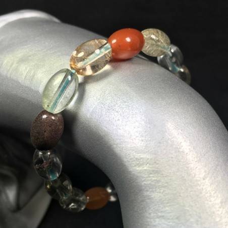 Bracciale QUARZO RUTILATO LODOLITE CORNIOLA Regalo Misti Cristalloterapia Reiki-2