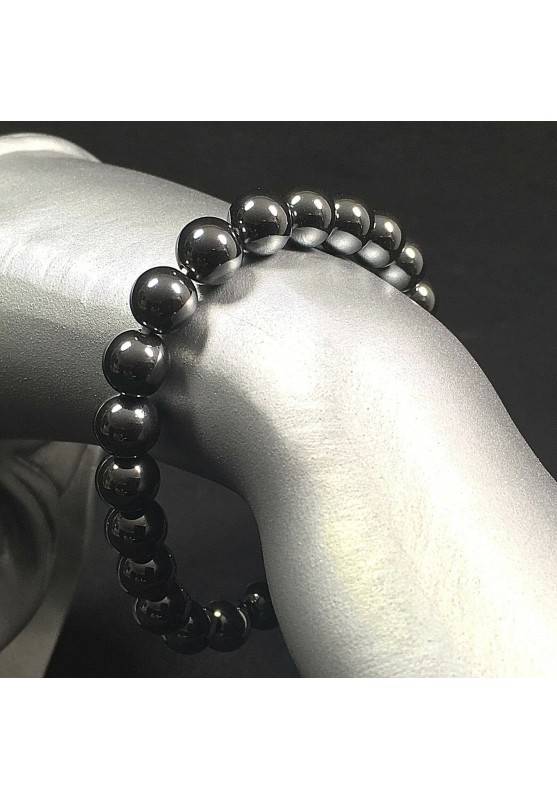Pulsera en Hematite Pulsera a Esferas 7mm Unisex Joyas Minerales Cristales-1