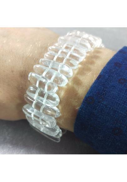 HYALINE Quartz Clear Bracelet Unisex MINERALS Chakra Rock CRYSTAL Beads-1