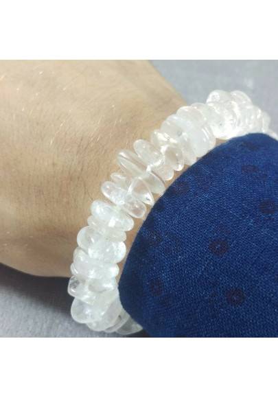 Hyaline Quartz Clear Chips Bracelet UNISEX MINERALS Chakra Pietre-1
