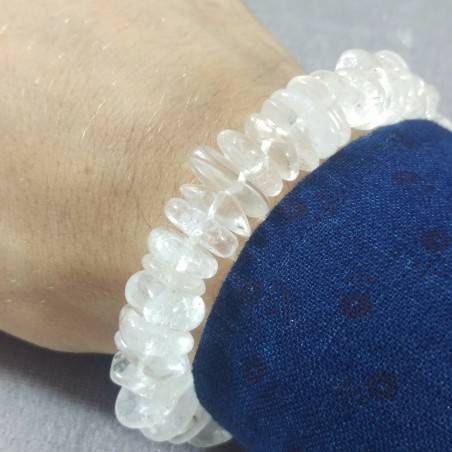 Hyaline Quartz Clear Chips Bracelet UNISEX MINERALS Chakra Pietre-1