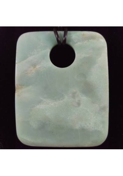Ciondolo Gemma di Giada Azzurra GRANDE Collana Charms Etnico Cristalloterapia-1