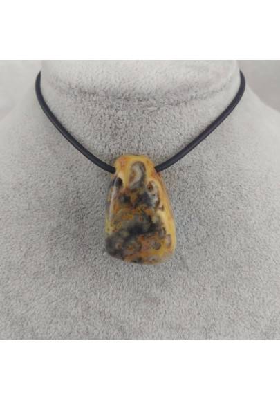 DIASPRO ORBICOLARE OCEANICO Goccia - LEONE PESCI Collana Charm Pendente Minerali-1