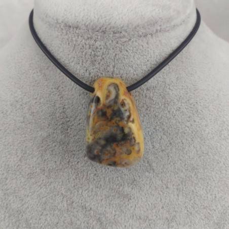 DIASPRO ORBICOLARE OCEANICO Goccia - LEONE PESCI Collana Charm Pendente Minerali-1