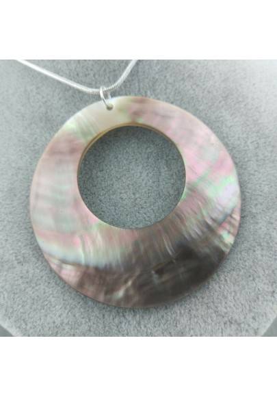 Classic Pendant in MOTHER of PEARL SILVER Plated Necklace Jewel Charm Reiki-1