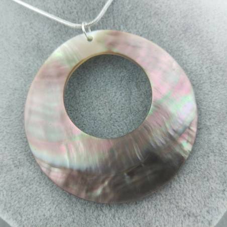 Classic Pendant in MOTHER of PEARL SILVER Plated Necklace Jewel Charm Reiki-1