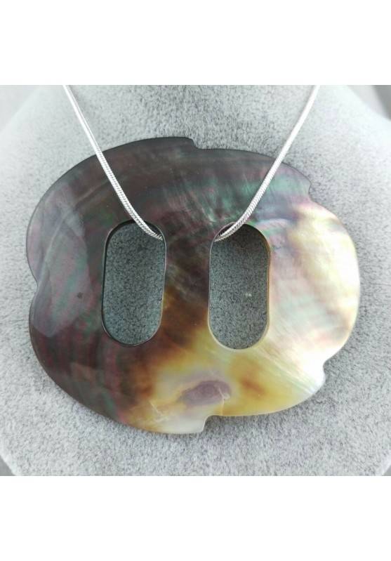 Pendentif Spécial dans NACRE DE PERLE Collier Bijou Pendentif Cercle Percé Ethnique-1