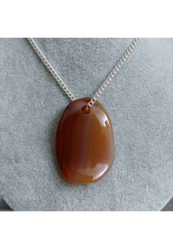 Leaf in CARNELIAN Pendant Necklace Crystal Healing Reiki 2* Chakra Feng Shui-1