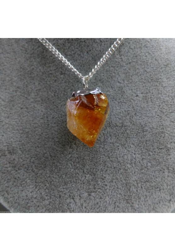 Pendant Point in CITRINE Quartz Gemstone Necklace Crystal Healing Chakra Gift Idea A+-1