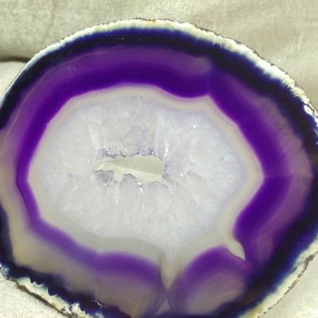 * MINERALI * BELLISSIMA FETTA DI AGATA Viola Con Cristalli AMETISTA BRASILE-2