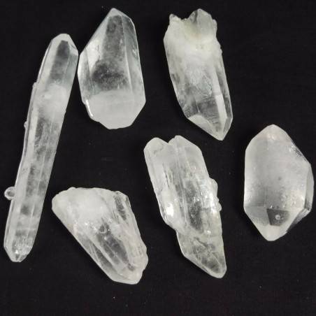 Quartz Hyalin Cristal de roche BIachevé Cristal thérapie Minéraux A+ 24-38g-2