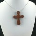 Colgante Artesanal Cruce en Piedra del Sol Roja Venturina Regalo Joya-2