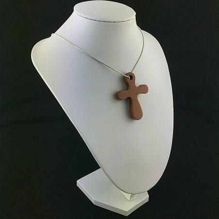 Colgante Artesanal Cruce en Piedra del Sol Roja Venturina Regalo Joya-3