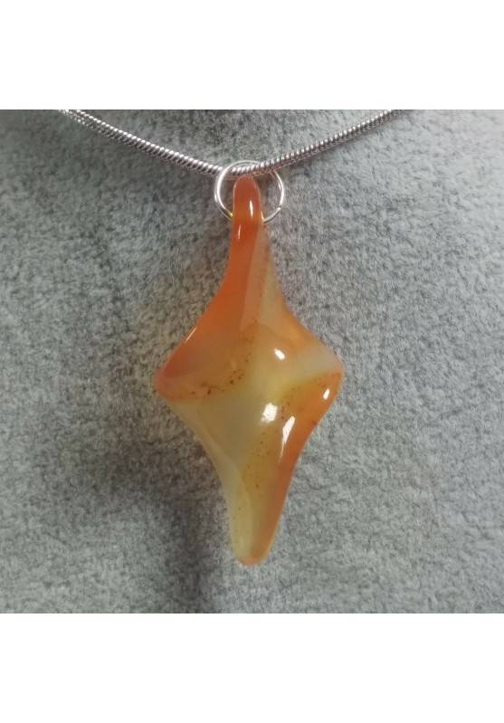 Ciondolo Speciale a SPIRALE di CORNIOLA Gioiello Collana Regalo Bijou Collana-1