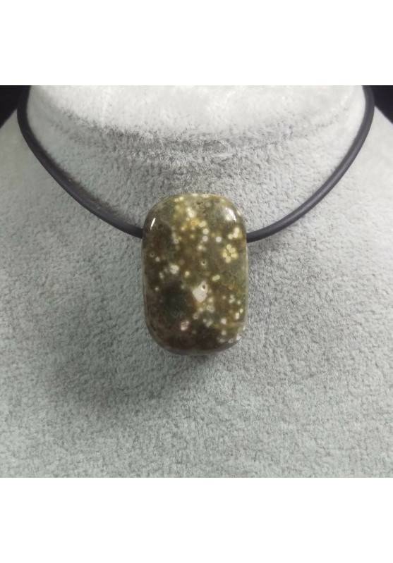Colgante GEMA de JASPE ORBICULAR Oceáno Collar Pendente Joya Regalo-1