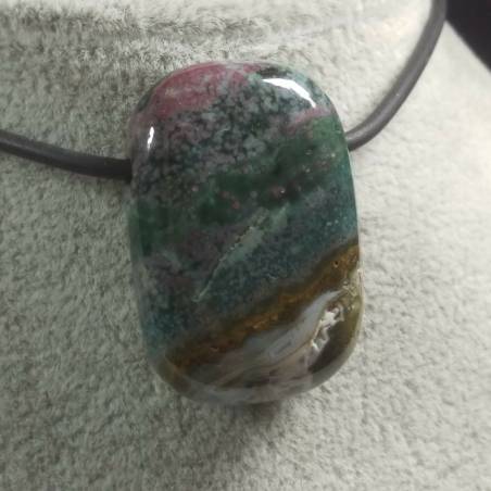 Pendant Gemstone in Orbicular Ocean JASPER Necklace Chain Jewel Gift Idea-2