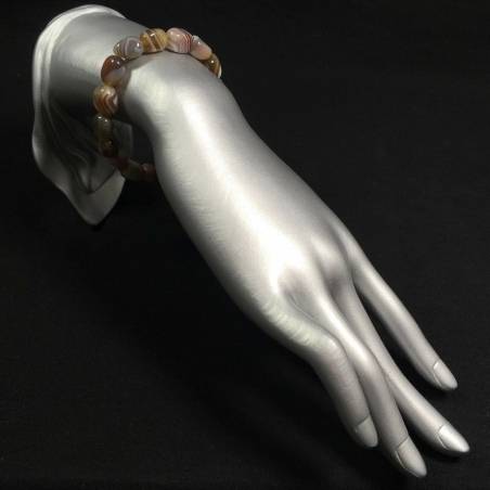 BRACCIALETTO in BURATTATI di AGATA GRIGIA-MARRONE Bracciale A+ Donna Gioiello-3